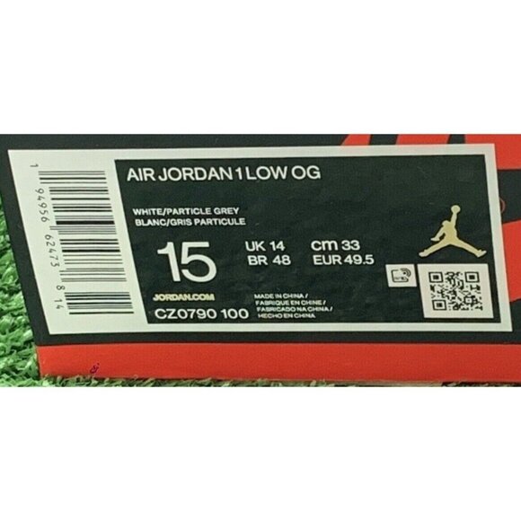 Nike Air Jordan 1 Low OG Neutral Gray Men's Size 15 OG Box CZ0790-100 - Picture 9 of 9